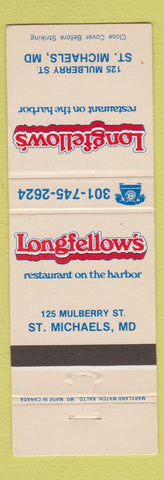 Matchbook Cover - Longfellow's Restaurant St Michaels MD
