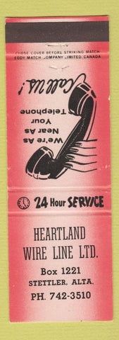 Matchbook Cover - Heartland Wire Line Stettler AL