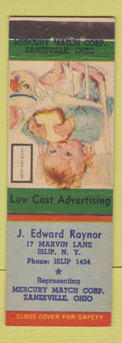 Matchbook Cover - J Edward Raynor Mercury Match Islip NY
