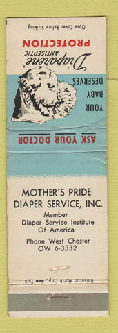 Matchbook Cover - Diaparene Antiseptic Diaper Service West Chester WEAR