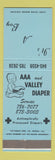 Matchbook Cover - AAA Valley Diaper Service It's A Boy