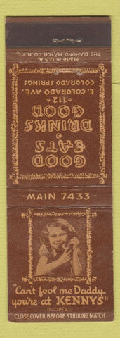 Matchbook Cover - Kenny's Restaurant Colorado Springs