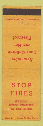 Matchbook Cover - Berkeley Junior Chamber of Commerce Stop Fires CA WEAR