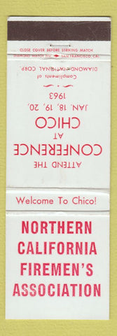 Matchbook Cover Northern CA Firemen's Association Chico CA Conference 1963 WEAR