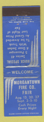 Matchbook Cover - Morgantown Fire Company Fair WV? Buick Raffle WEAR