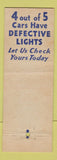Matchbook Cover - Guide Auto Lights York PA Frank Duff lighthouse