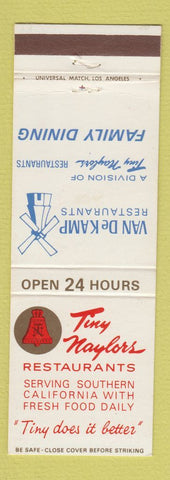 Matchbook Cover - Tiny Naylors Restaurants Van DeKamp