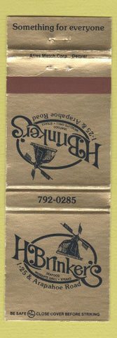 Matchbook Cover - H Briker's Restaurant Denver Colorado