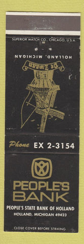 Matchbook Cover - Peoples Bank Holland MI windmill WEAR