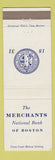 Matchbook Cover - Merchants National Bank Boston MA