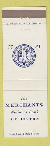 Matchbook Cover - Merchants National Bank Boston MA