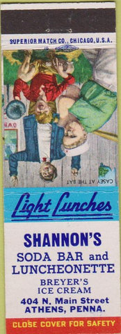 Matchbook Cover - Shannon's Soda Bar Breyer's Ice Cream Athens PA