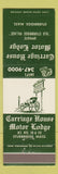 Matchbook Cover - Carriage House Motor Lodge Sturbridge MA