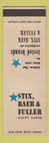 Matchbook Cover - Stix Baer & Fuller St Louis MO