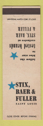 Matchbook Cover - Stix Baer & Fuller St Louis MO