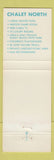 Matchbook Cover - Chalet North Motel St Ignace MI