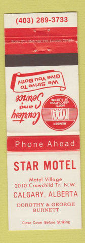 Matchbook Cover - Star Motel Calgary AB