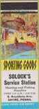 Matchbook Cover - Solock's oil gas Sayre PA