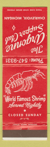 Matchbook Cover - The Argonne Supper Club Charlevoix MI lobster