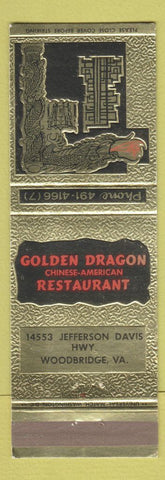 Matchbook Cover - Golden Dragon Chinese Restaurant Woodbridge VA