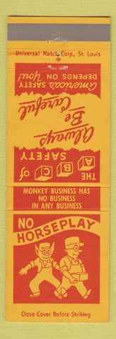 Matchbook Cover - Erwin Mills Safety No Horseplay