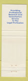 Matchbook Cover - Criminalistic Services Research Kenton OH