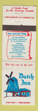 Matchbook Cover - Dutch Family Restaurant Hendersonville NC