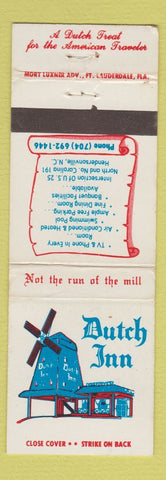 Matchbook Cover - Dutch Family Restaurant Hendersonville NC