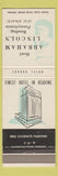 Matchbook Cover - Hotel Abraham Lincoln Reading PA