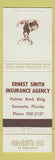 Matchbook Cover - Hartford Insurance Ernest Smith Sarasota FL