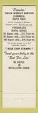 Matchbook Cover - AAA Valley Diaper Service It's A Boy