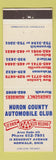 Matchbook Cover - Huron County Auto Club AAA Greenwich Willard Bellevue OH