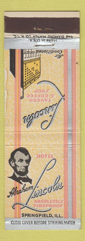 Matchbook Cover - Hotel Abraham Lincoln Springfield IL Deco WEAR