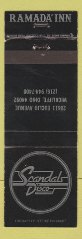 Matchbook Cover - Ramada Inn Wickliffe OH Scandals Disco