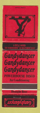 Matchbook Cover - Gandydancer Power House Disco Vancouver BC WEAR