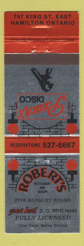 Matchbook Cover - Peach's Disco Robert's Restaurant Hamilton ON