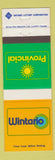 Matchbook Cover - Wintario ON Lottery Provincial