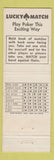 Matchbook Cover - Wheeling Machine Products WV Lucky Match