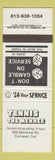 Matchbook Cover - Tennis the Menace racquets Cornwall ON