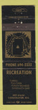 Matchbook Cover - Recreation Cards Vancouver WA pulltabs WEAR