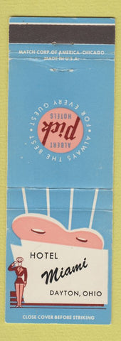 Matchbook Cover - Hotel Miami Dayton OH Albert Pick
