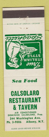 Matchbook Cover - Calsolaro Restaurant Tavern Italian Albany NY