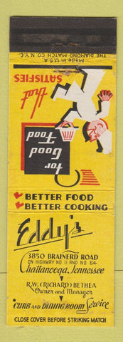 Matchbook Cover - Eddy's Restaurant Chattanooga TN chef