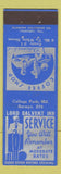 Matchbook Cover - Lord Calvert Inn College Park MD  bellhop