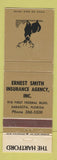 Matchbook Cover - Ernest Smith Insurance The Hartford Sarasota FL