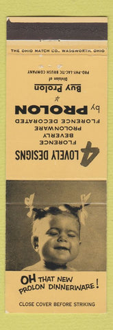 Matchbook Cover - Prolon Brush Company Dinnerware
