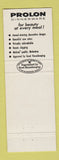 Matchbook Cover - Prolon Brush Company Dinnerware