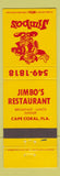 Matchbook Cover - Jimbo's Restaurant Cape Coral FL