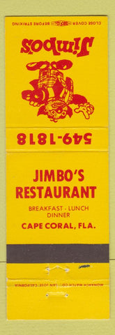 Matchbook Cover - Jimbo's Restaurant Cape Coral FL