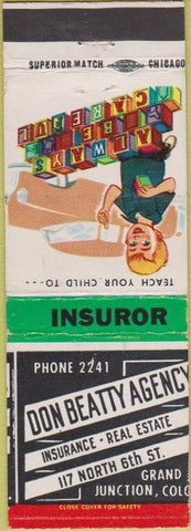Matchbook Cover - Don Beatty Insurance Real Estate Grand Junction CO